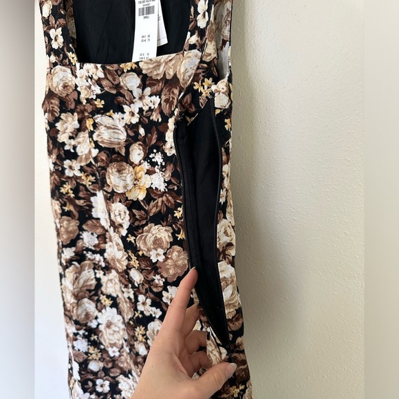 ABERCROMBIE & FITCH Brown and Cream Floral Mini Dress - Picture 6 of 9